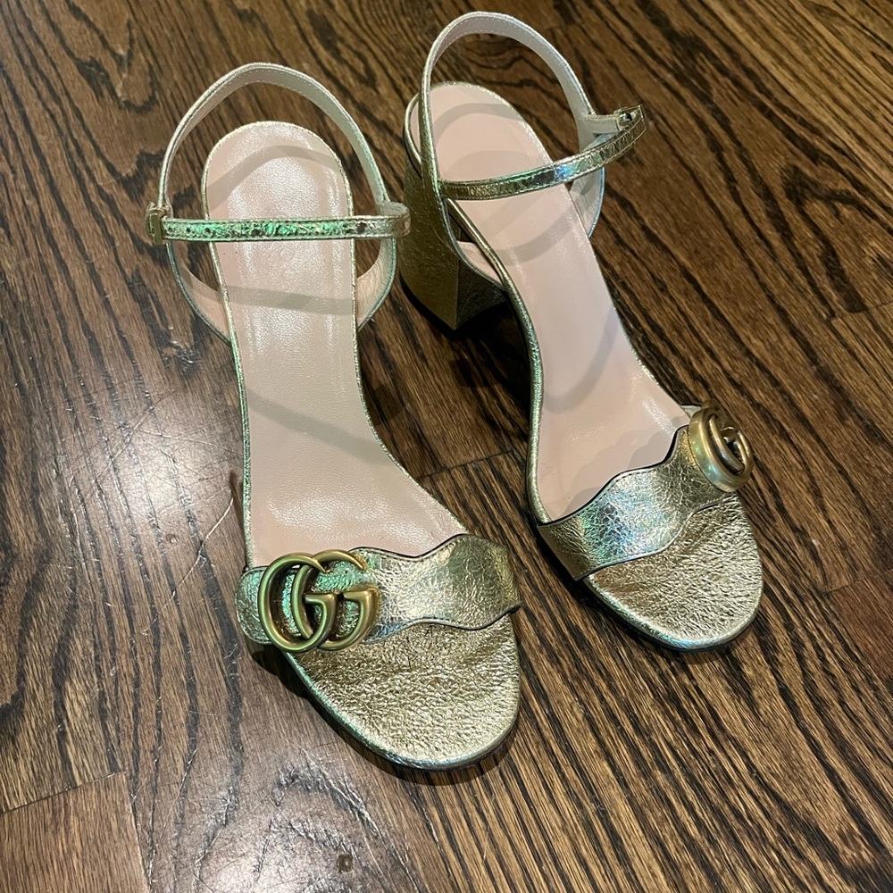 Gucci Marmont High Block Heel Sandals - Picture 4 of 6